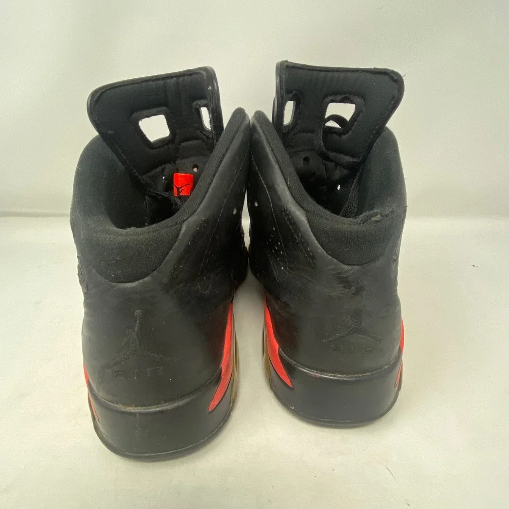 Jordan 6 Retro Infrared 2014 Black Infrared Sneakers 384664-023 Mens Size 9